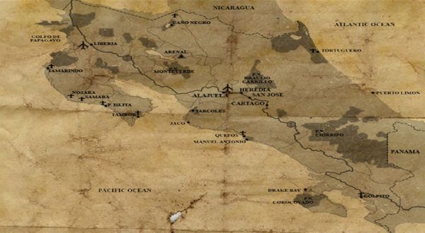 Carte du Costa Rica