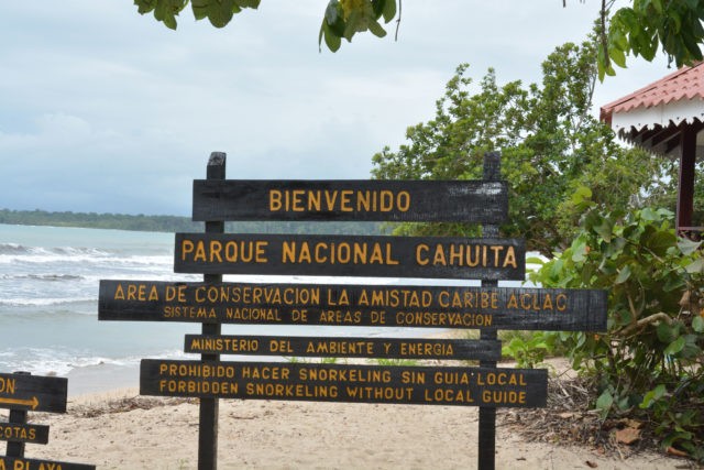 Entrée du parc national Cahuita