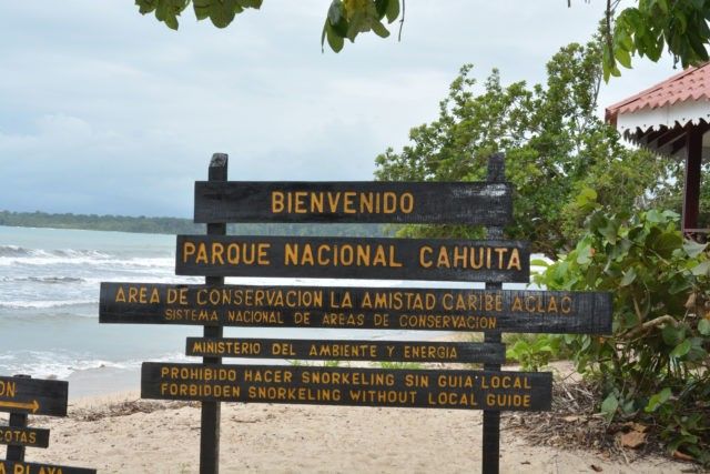 Entrée du parc national Cahuita
